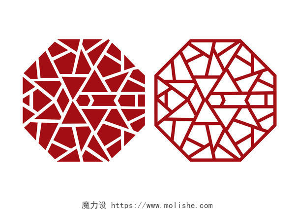 几何红色中式边框中国风边框素材
